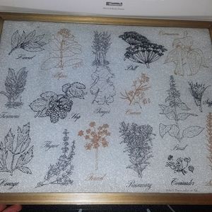 Vintage Spices Glass Cutting Board